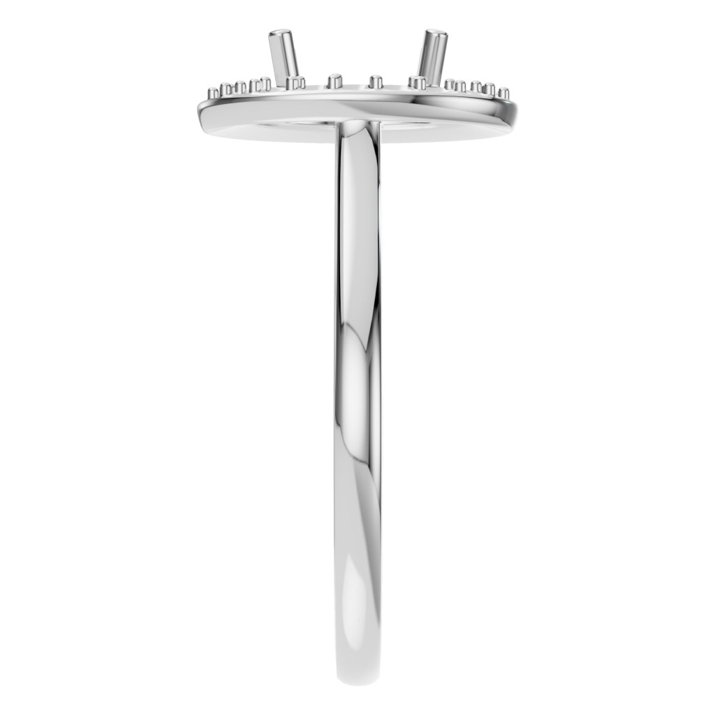 RI-2797 White Gold Ring UNSET - Side View