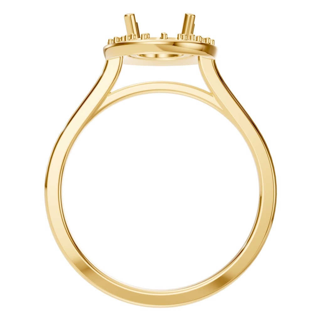 RI-2797 Yellow Gold Ring UNSET - Top View