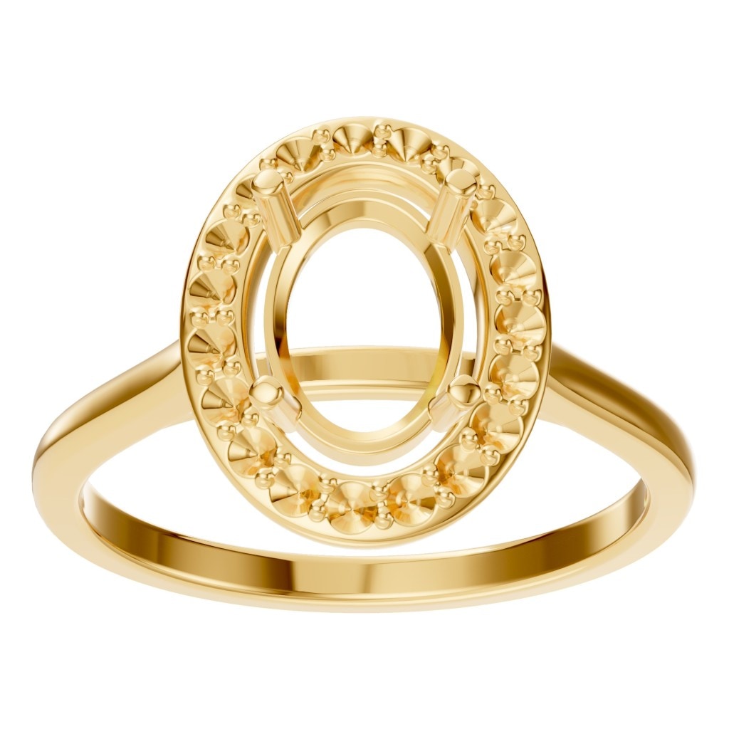 RI-2797 Yellow Gold Ring UNSET - Front View