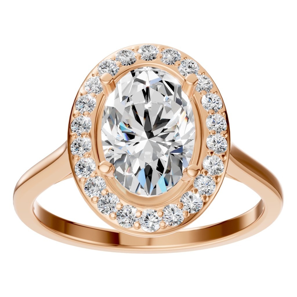 RI-2797 Rose Gold Ring SET - Front View