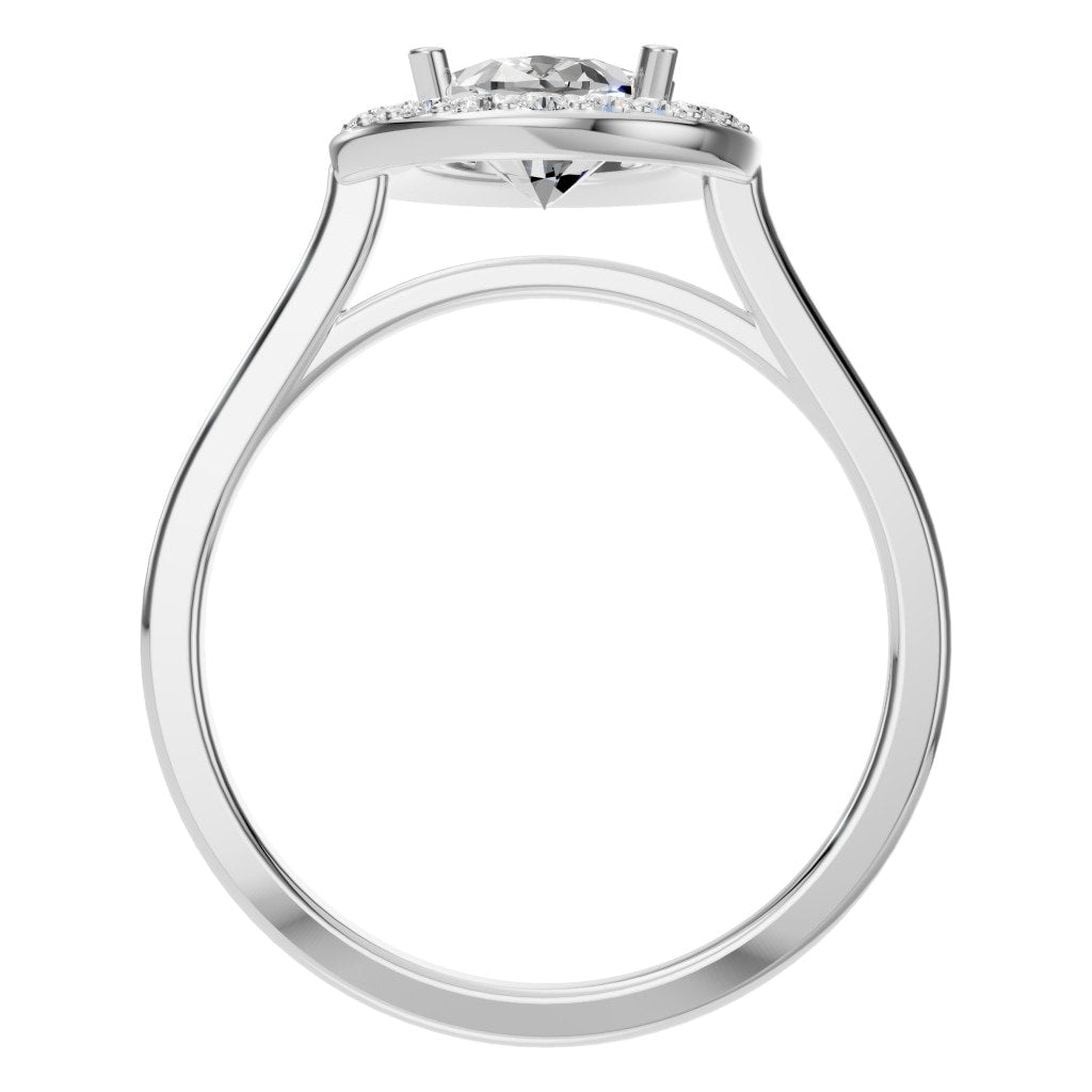RI-2797 White Gold Ring SET - Top View