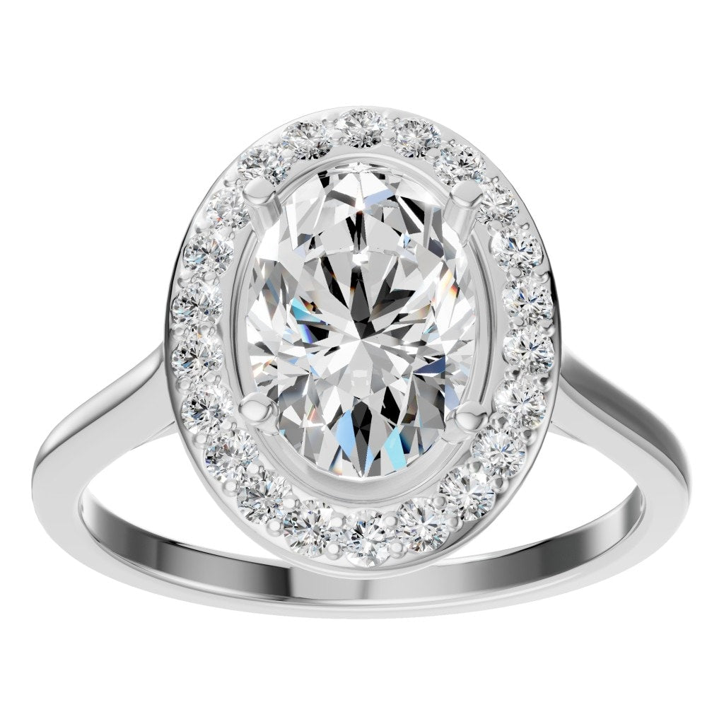 RI-2797 White Gold Ring SET - Front View