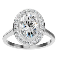 RI-2797 White Gold Ring SET - Front View
