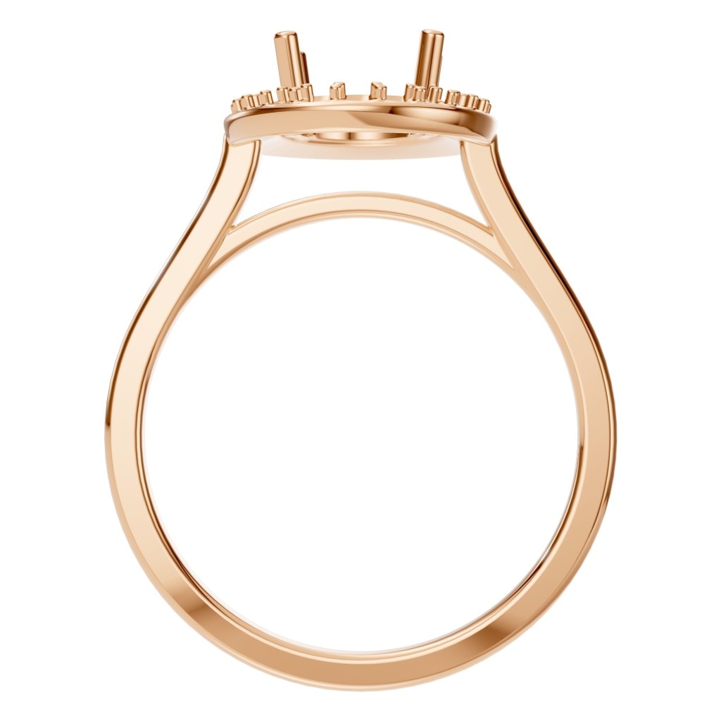 RI-2797 Rose Gold Ring UNSET - Top View