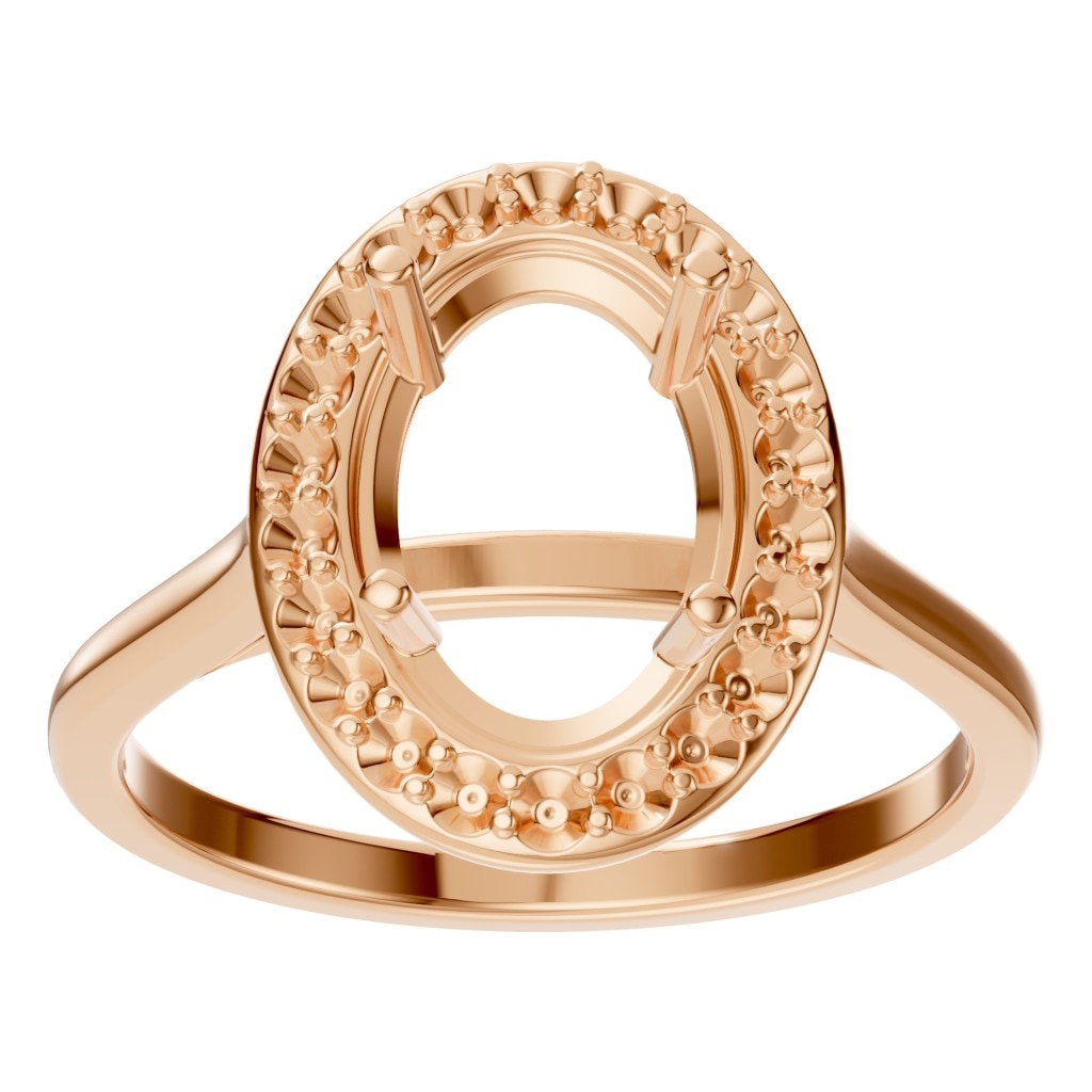 RI-2797 Rose Gold Ring UNSET - Front View