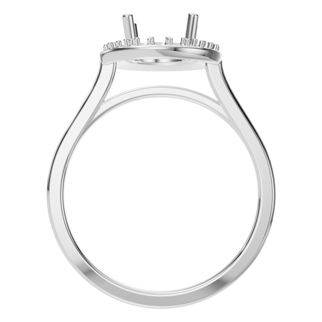 RI-2797 White Gold Ring UNSET - Top View