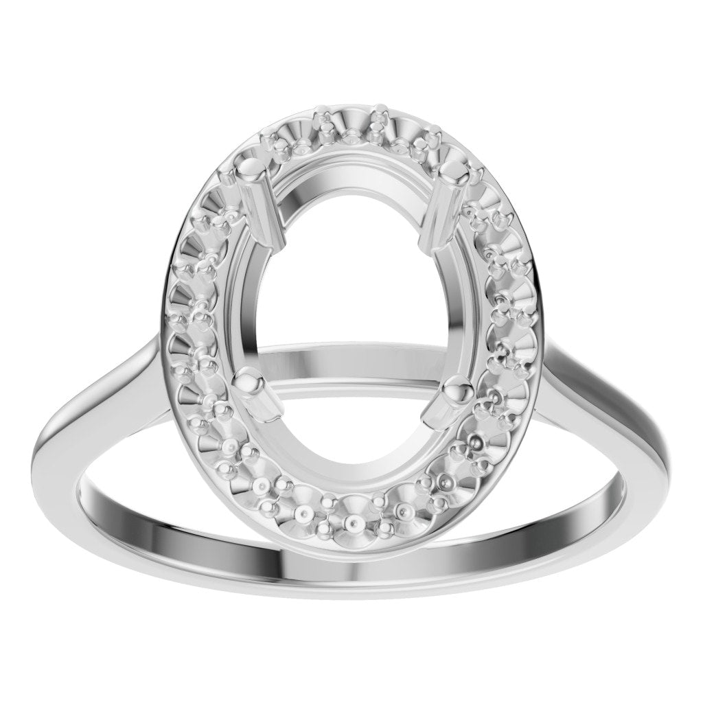 RI-2797 White Gold Ring UNSET - Front View