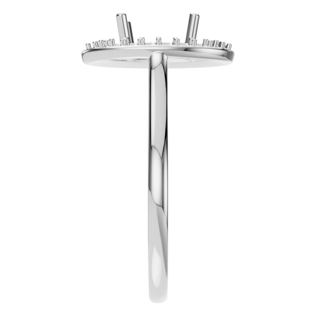 RI-2797 White Gold Ring UNSET - Side View