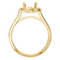 RI-2797 Yellow Gold Ring UNSET - Top View