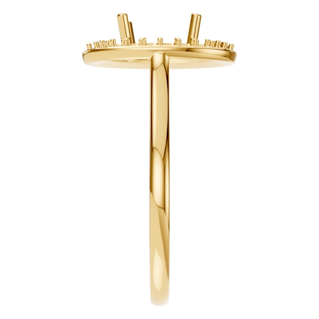 RI-2797 Yellow Gold Ring UNSET - Side View