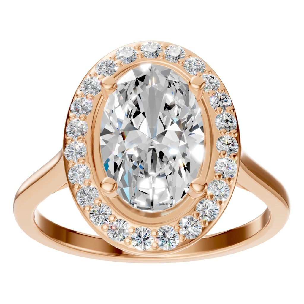 RI-2797 Rose Gold Ring SET - Front View