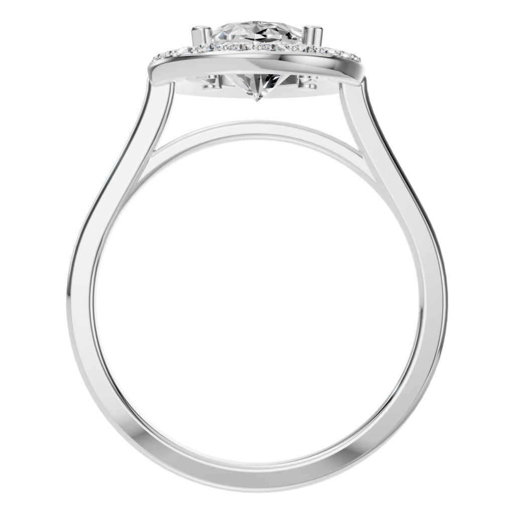 RI-2797 White Gold Ring SET - Top View