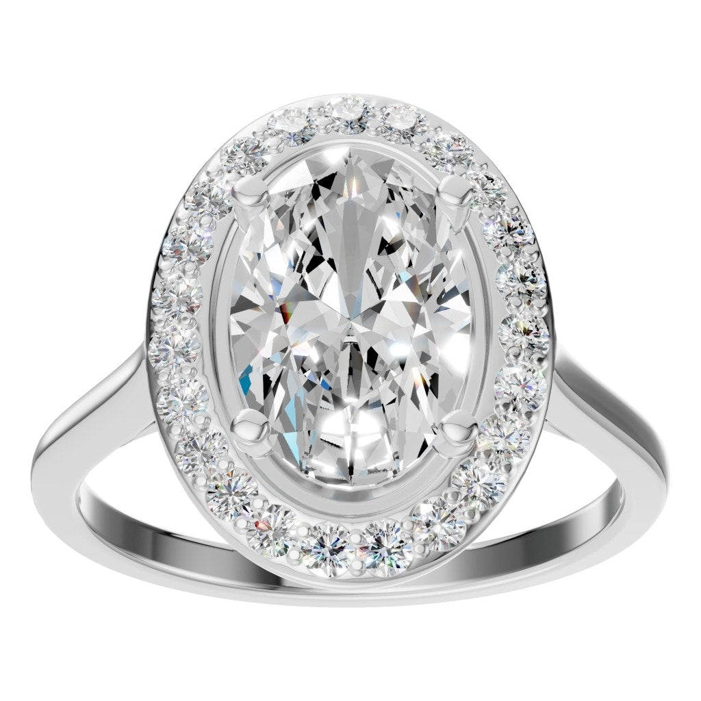 RI-2797 White Gold Ring SET - Front View