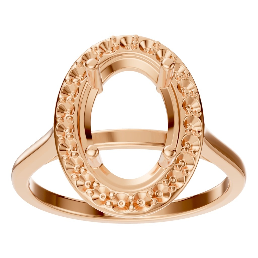 RI-2797 Rose Gold Ring UNSET - Front View