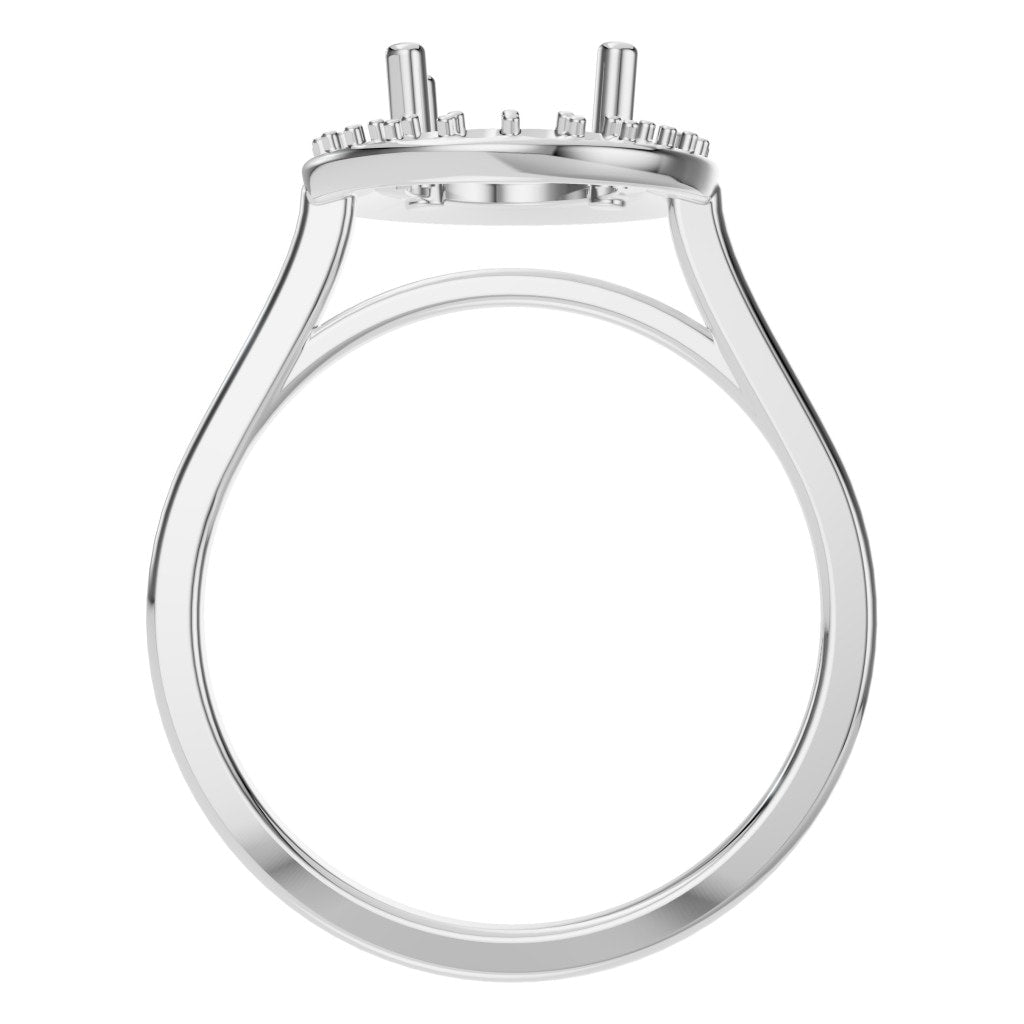 RI-2797 White Gold Ring UNSET - Top View