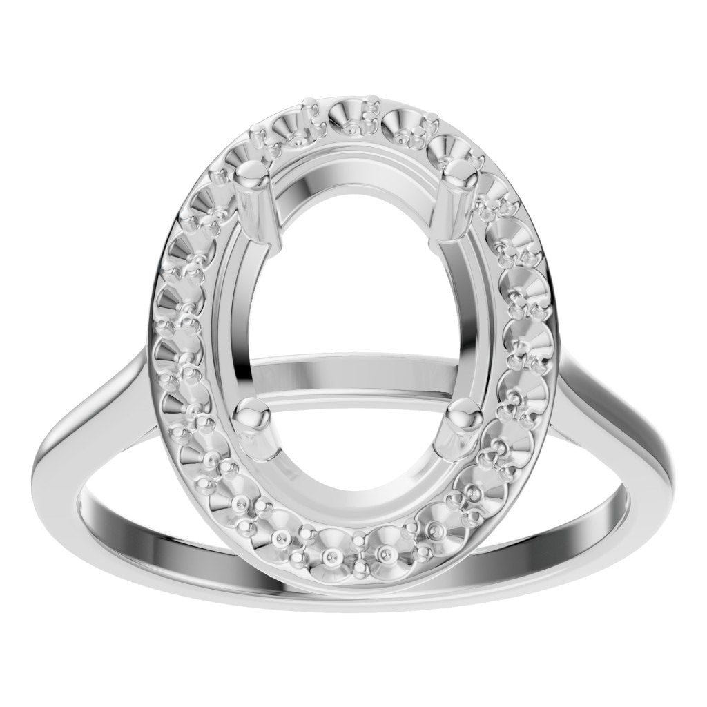 RI-2797 White Gold Ring UNSET - Front View