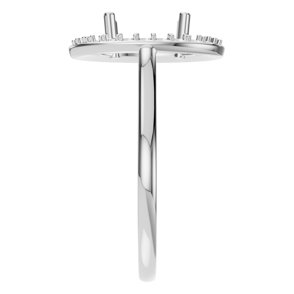 RI-2797 White Gold Ring UNSET - Side View