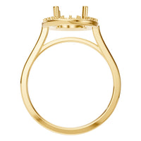 RI-2797 Yellow Gold Ring UNSET - Top View