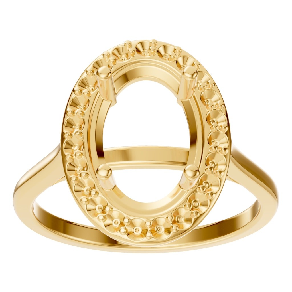 RI-2797 Yellow Gold Ring UNSET - Front View