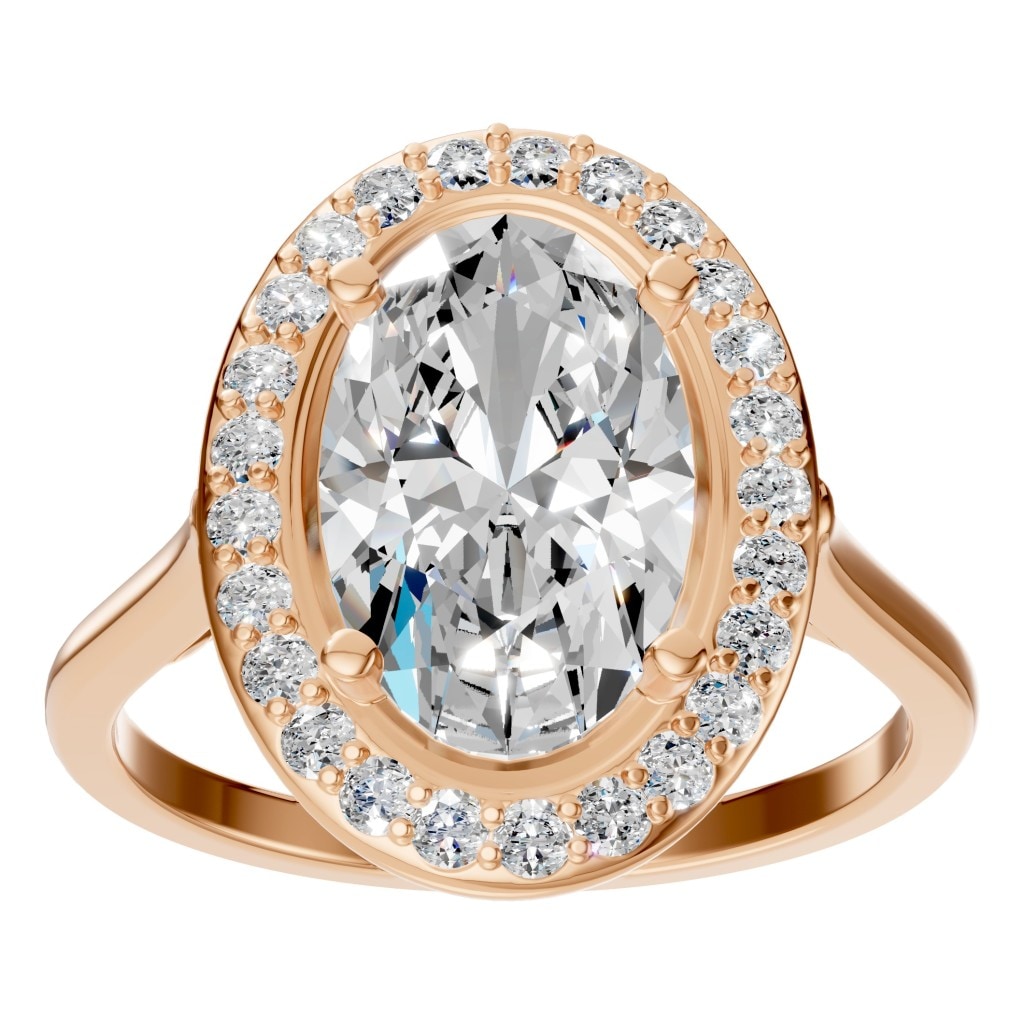 RI-2797 Rose Gold Ring SET - Front View