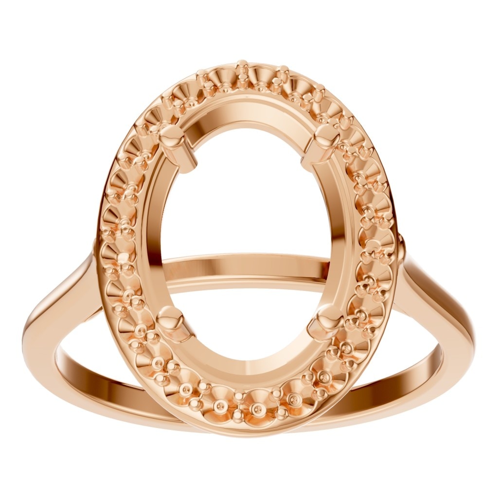 RI-2797 Rose Gold Ring UNSET - Front View