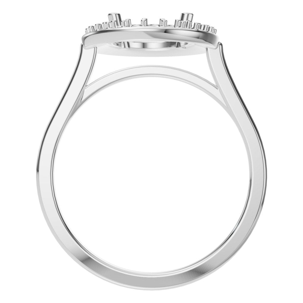RI-2797 White Gold Ring UNSET - Top View