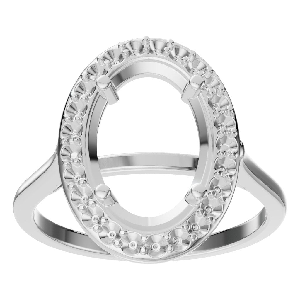 RI-2797 White Gold Ring UNSET - Front View