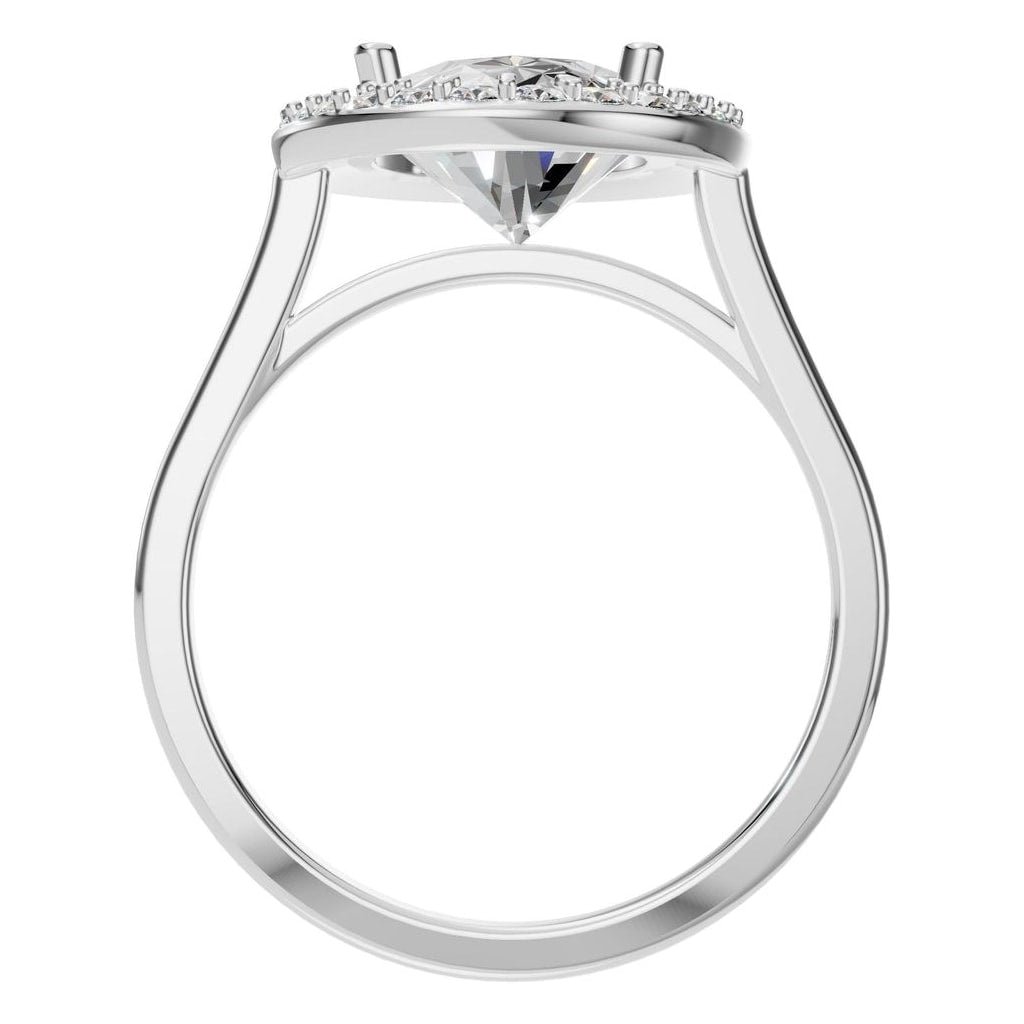 RI-2797 White Gold Ring SET - Top View
