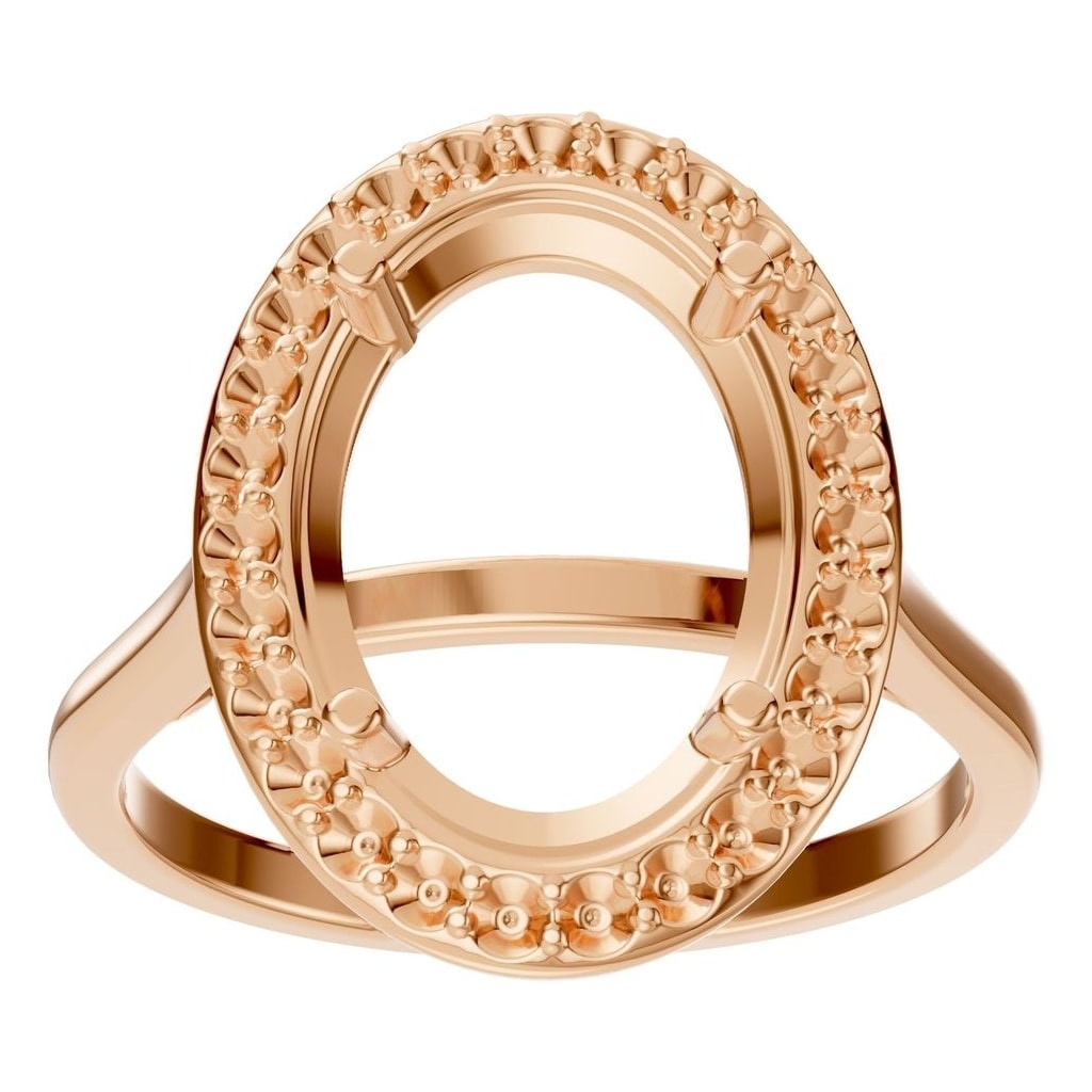 RI-2797 Rose Gold Ring UNSET - Front View