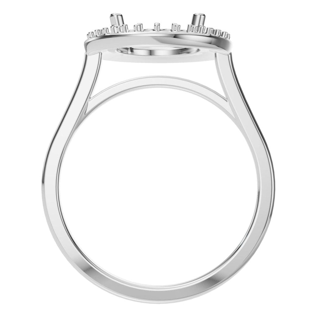 RI-2797 White Gold Ring UNSET - Top View