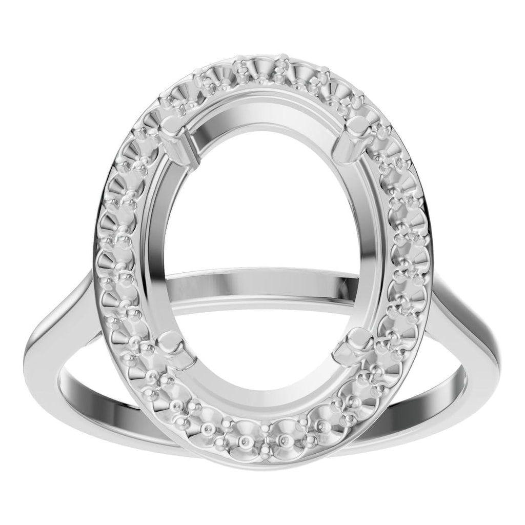 RI-2797 White Gold Ring UNSET - Front View