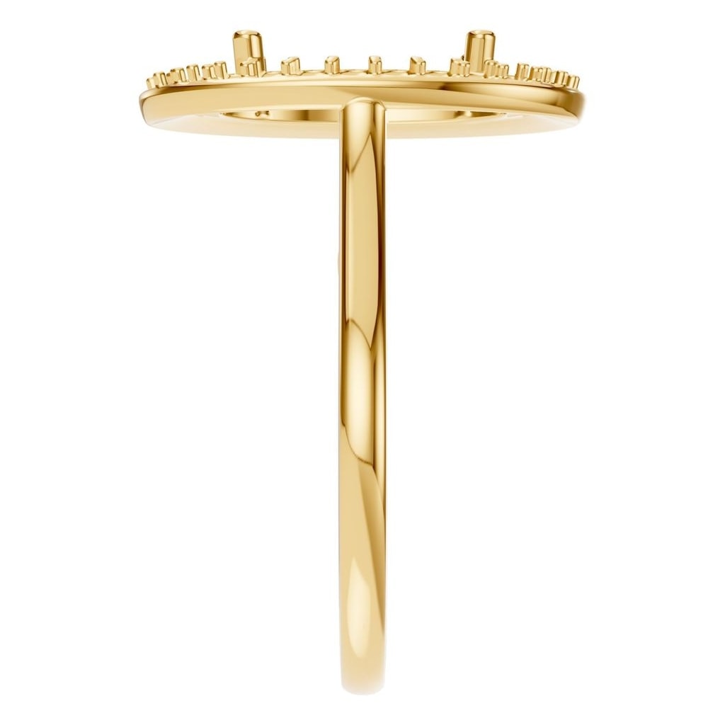 RI-2797 Yellow Gold Ring UNSET - Side View