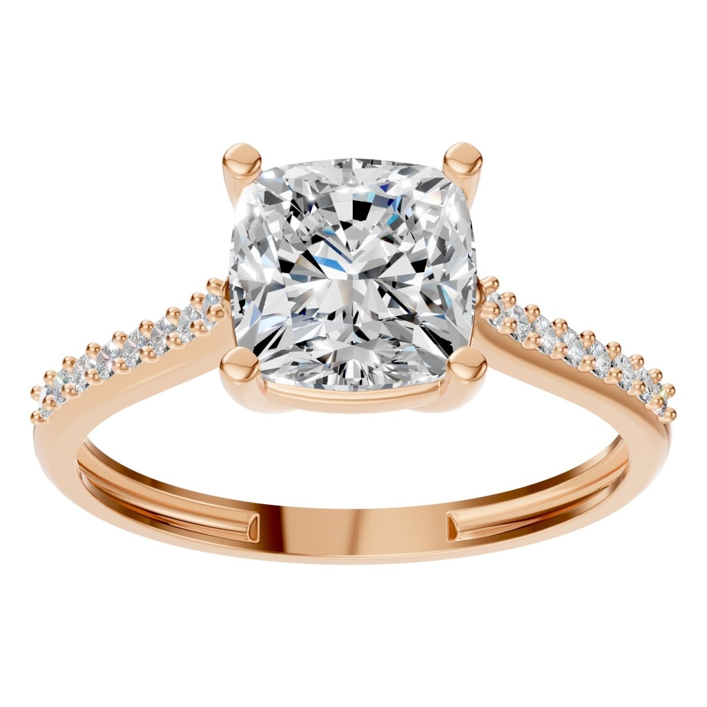 RI-2802 Rose Gold Ring SET - Front View