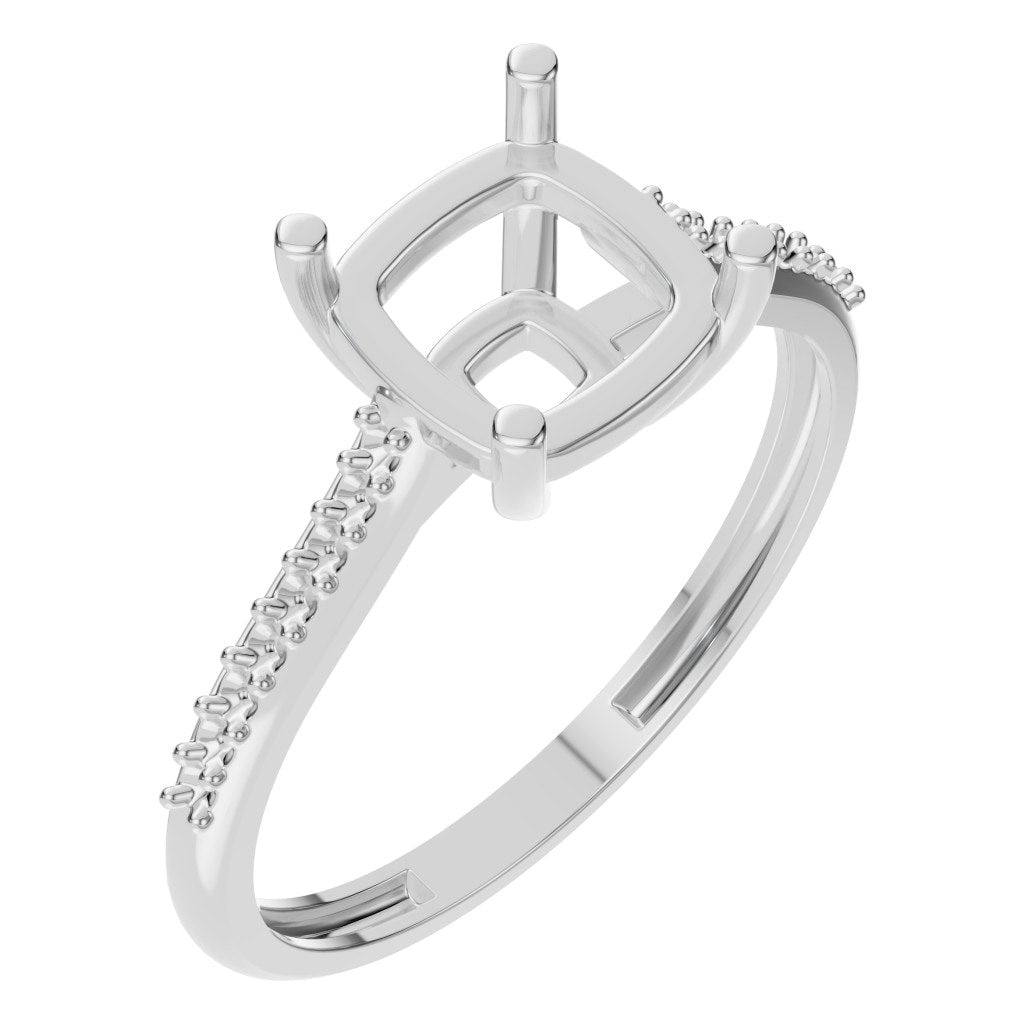 RI-2802 White Gold Ring UNSET - Main View