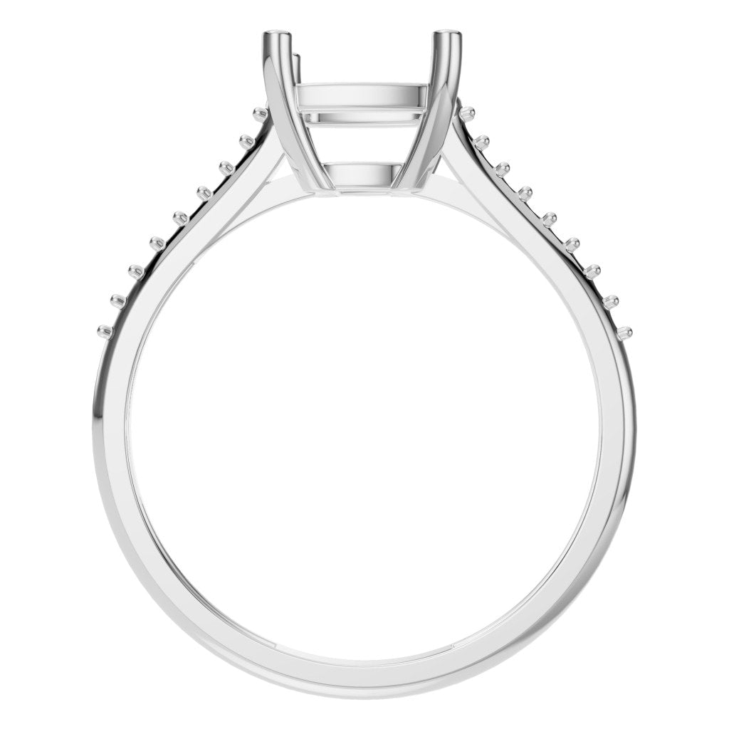 RI-2802 White Gold Ring UNSET - Top View