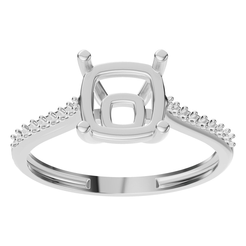 RI-2802 White Gold Ring UNSET - Front View