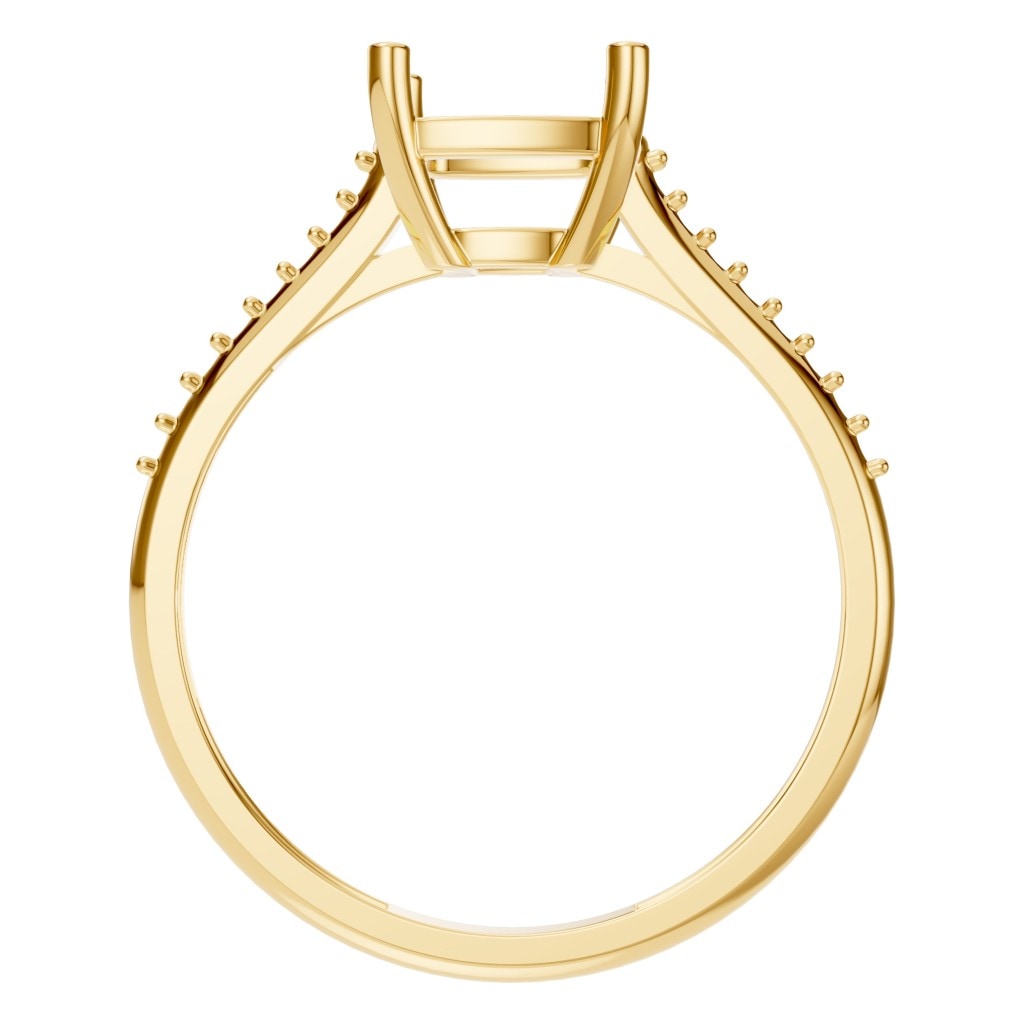 RI-2802 Yellow Gold Ring UNSET - Top View