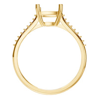 RI-2802 Yellow Gold Ring UNSET - Top View