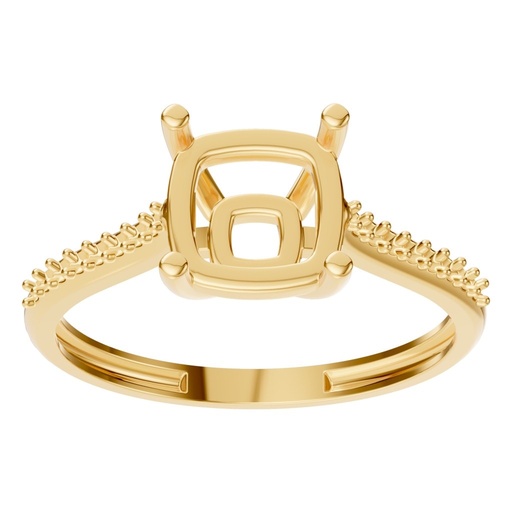 RI-2802 Yellow Gold Ring UNSET - Front View