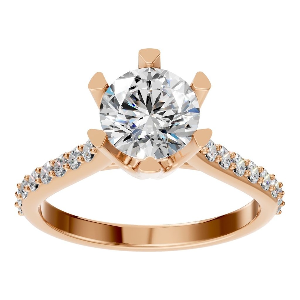 RI-2817 Rose Gold Ring SET - Front View