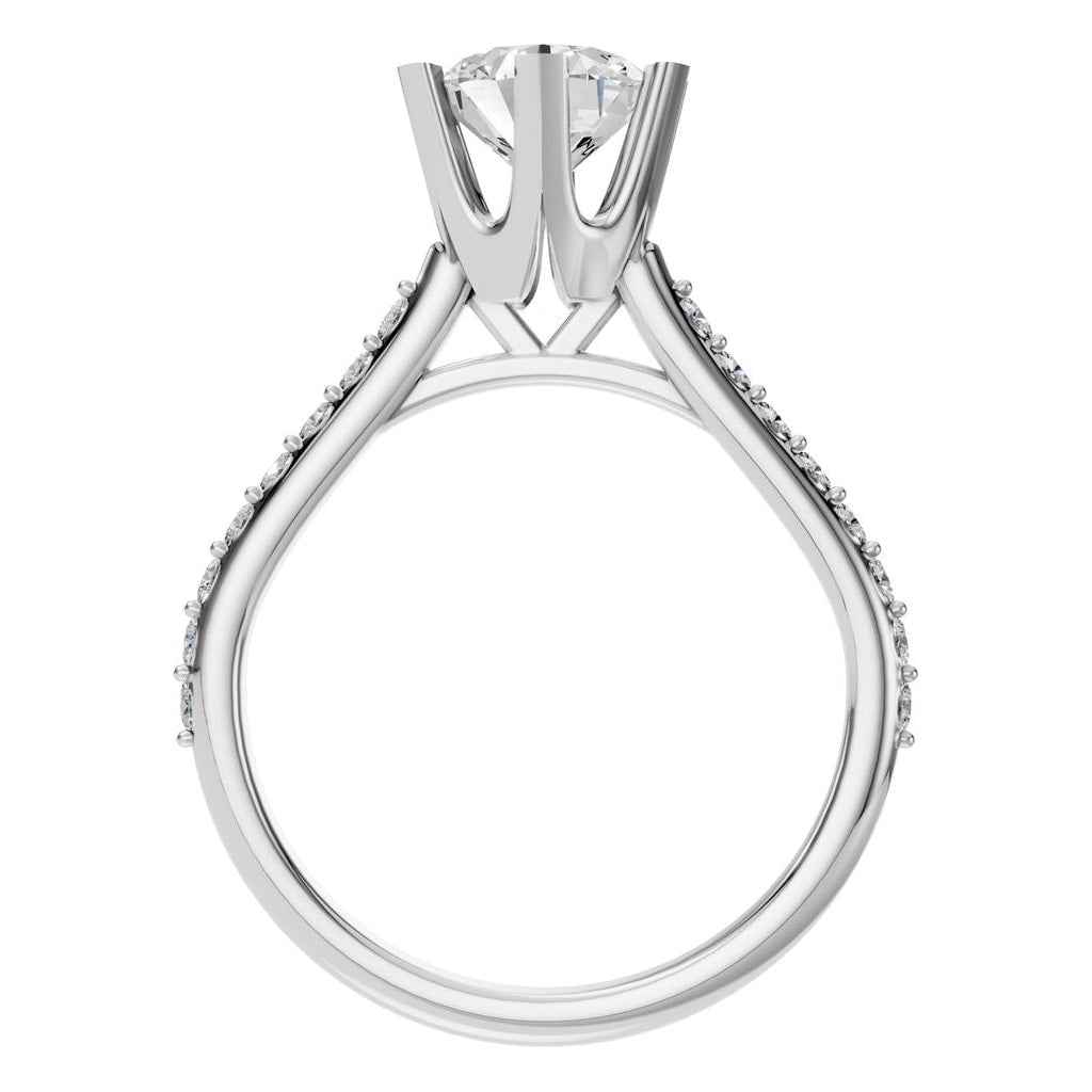 RI-2817 White Gold Ring SET - Top View