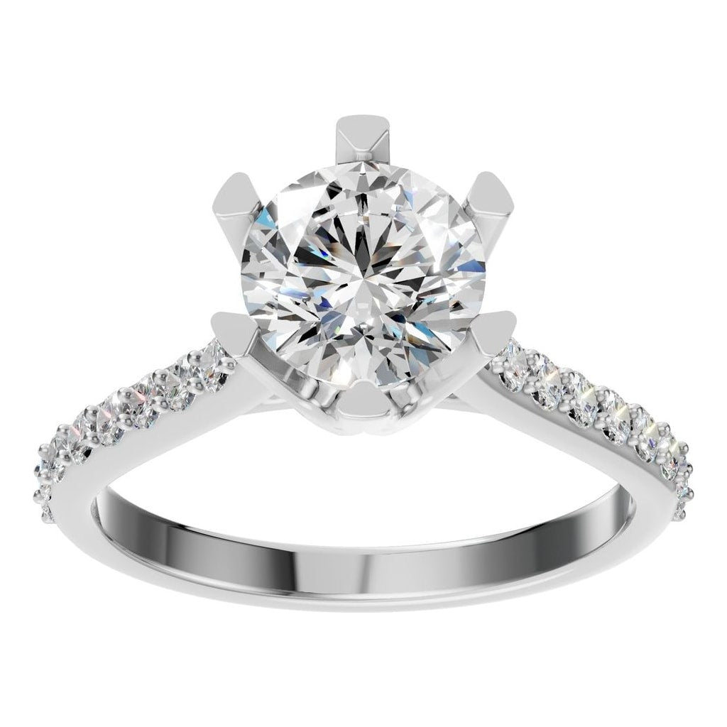 RI-2817 White Gold Ring SET - Front View