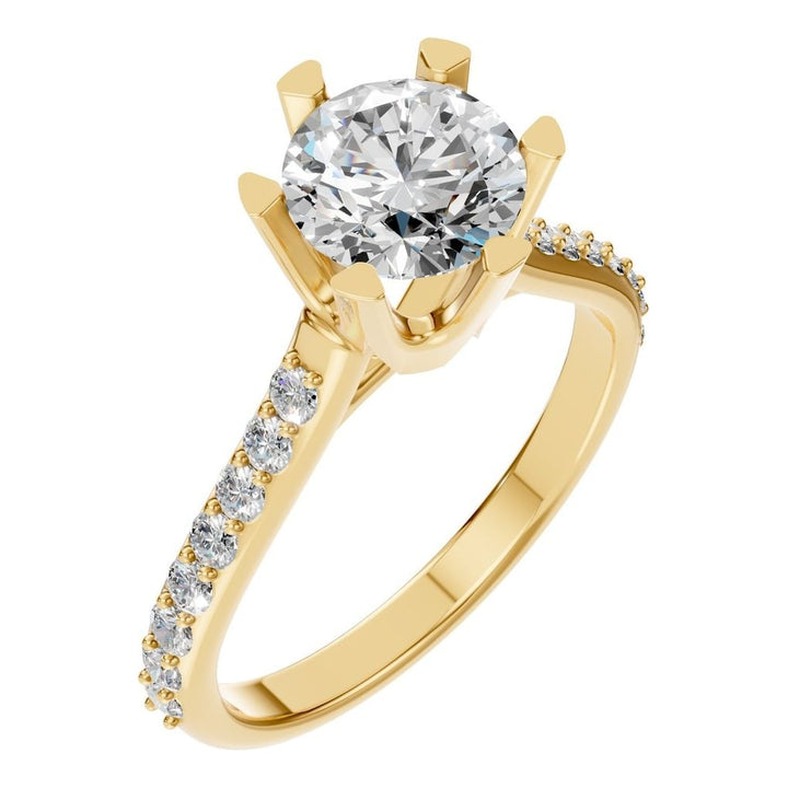 Accented Solitaire Ring Mounting - Round 6.8mm