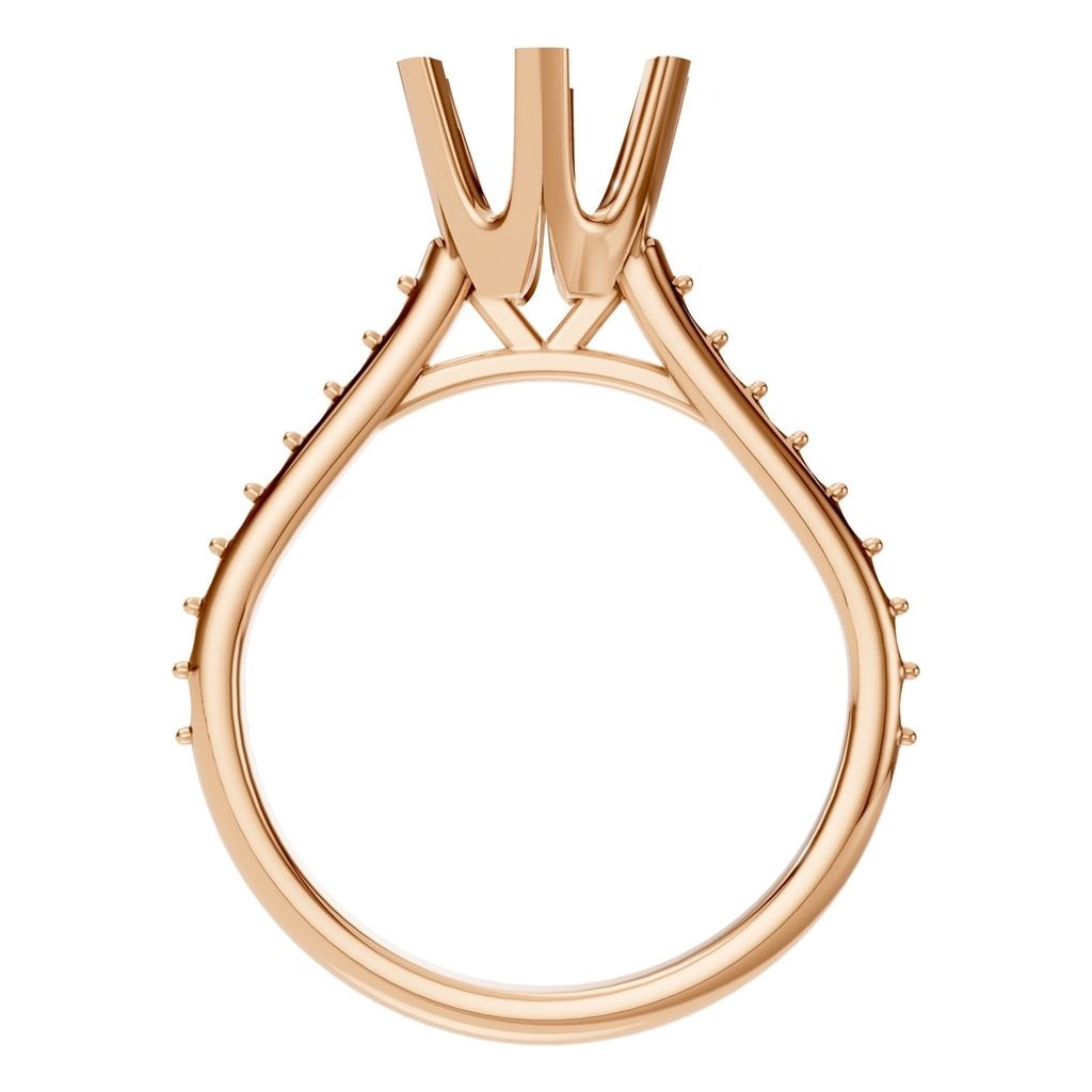 RI-2817 Rose Gold Ring UNSET - Top View