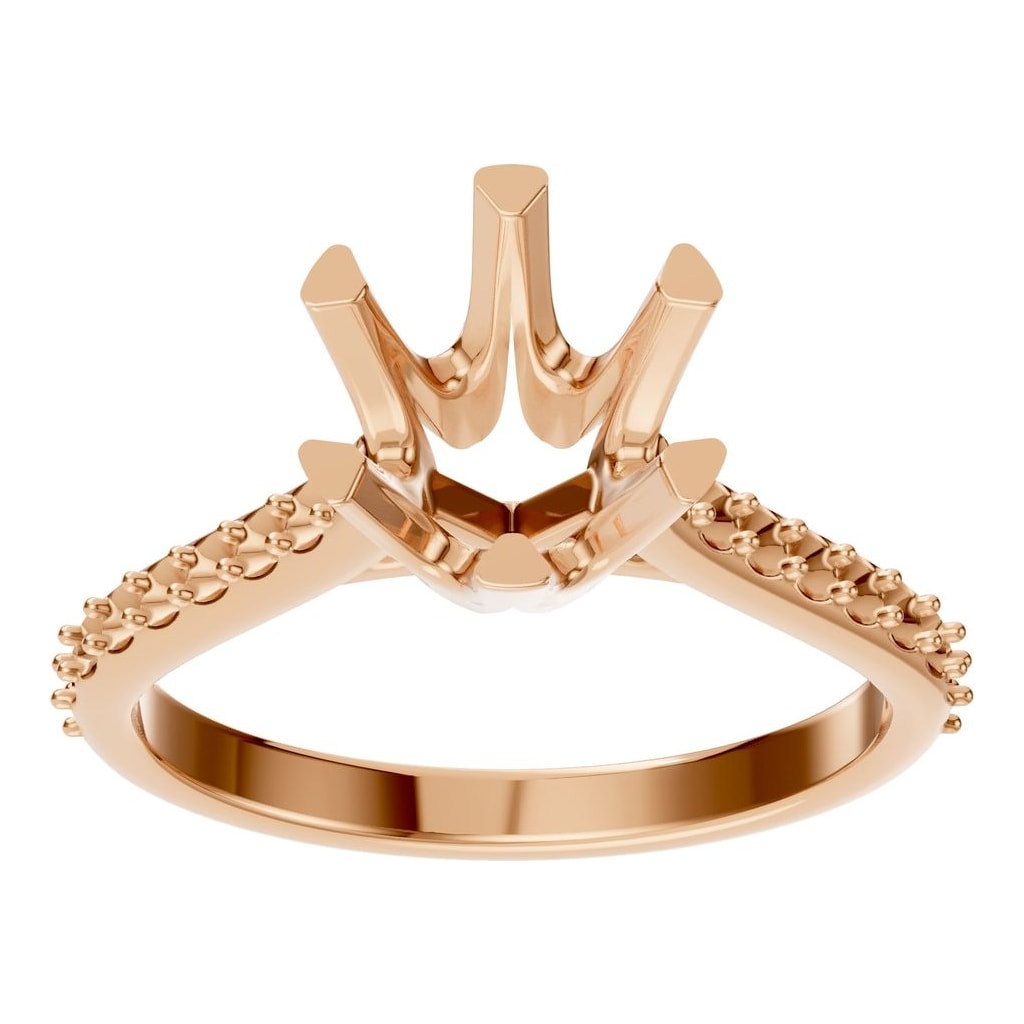 RI-2817 Rose Gold Ring UNSET - Front View