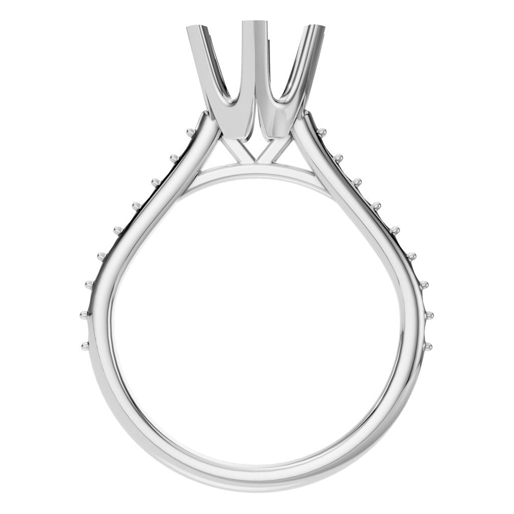 RI-2817 White Gold Ring UNSET - Top View
