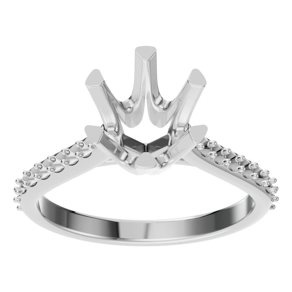 RI-2817 White Gold Ring UNSET - Front View