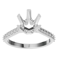 RI-2817 White Gold Ring UNSET - Front View