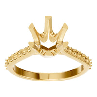 RI-2817 Yellow Gold Ring UNSET - Front View