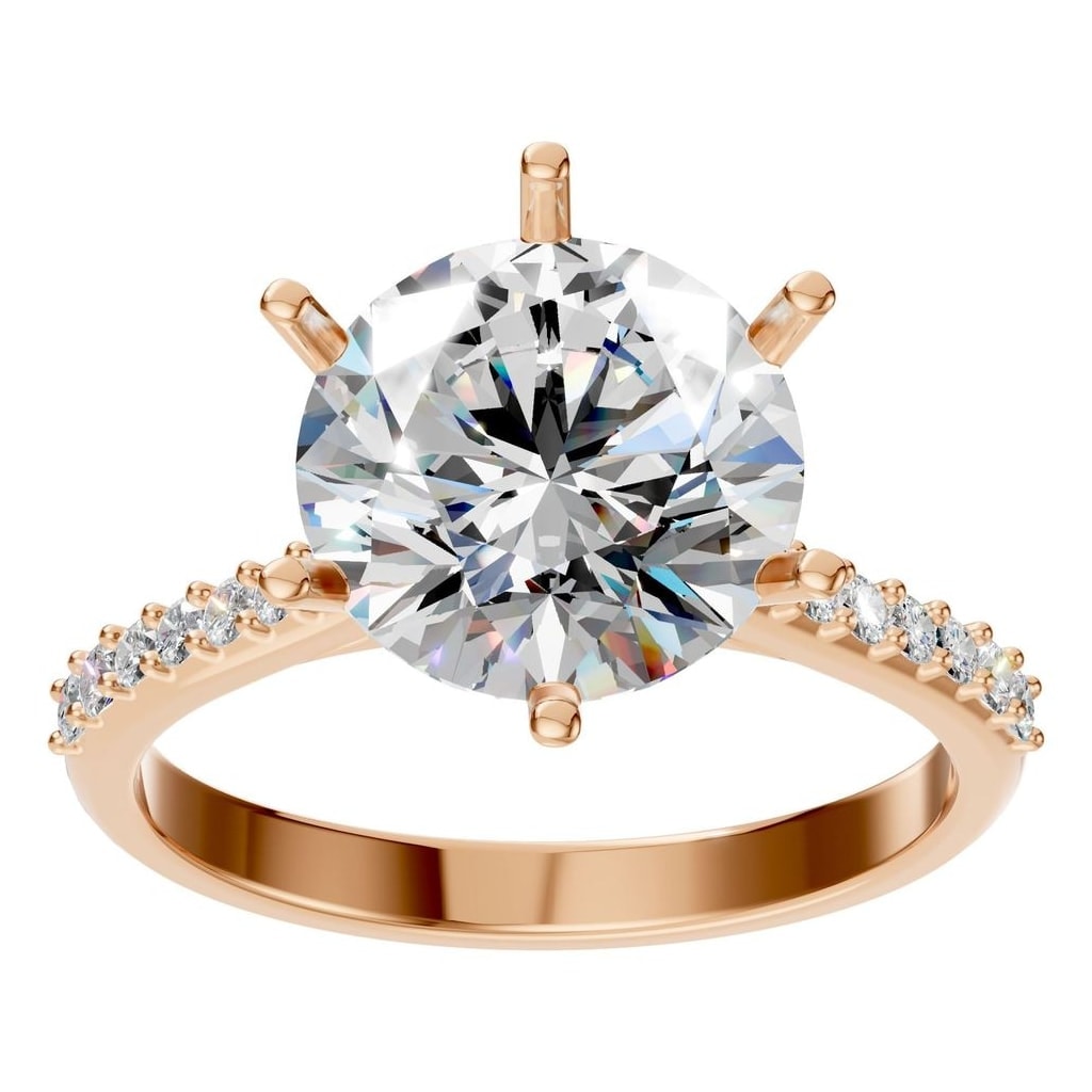 RI-2855 Rose Gold Ring SET - Front View